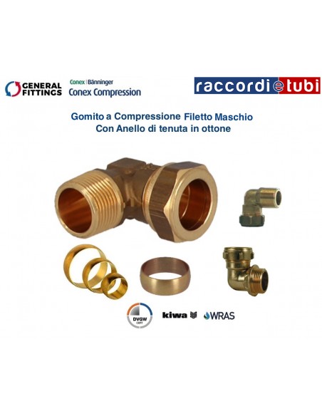 GOMITO OTTONE CON OGIVA MASCHIO DIAMETRO 1/2X14