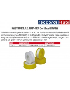 TEFLONBAND P.T.F.E. DICKE 0,10 mm ROLLE h.12mm x 12 m