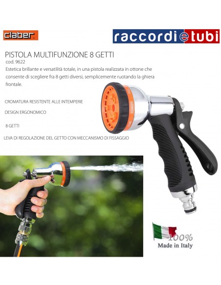 PISTOLA CLABER MULTIFUNZIONE 8 GETTI 9622
