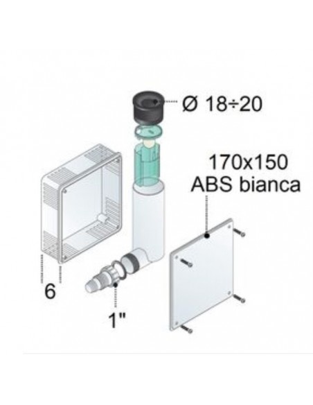SIFONE SCARICO CONDENSA DA INCASSO CON SIFONE E PLACCA BIANCA
