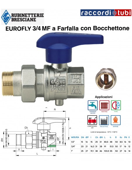 VENTIL  EUROFLY 3/4 IG MIT STUTZEN SCHMETTERLINGSVENTIL 60050004