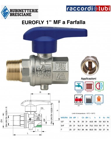 VALVOLA EUROFLY 1" MF FARFALLA 60030106