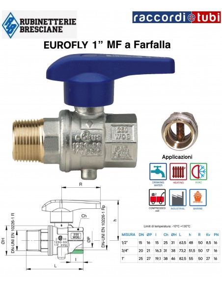 VALVOLA EUROFLY 1" MF FARFALLA 60030106