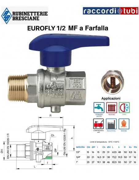 EUROFLY SCHMETTERLINGSVENTIL 1/2 MF 60030104