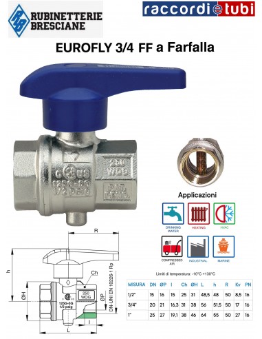 VALVOLA EUROFLY 3/4 FF FARFALLA 60000105