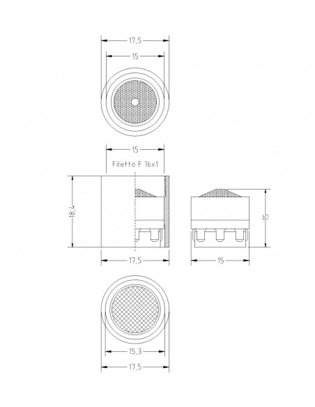 VERCHROMTES MESSING-AUSLAUFGARNITUR WEIBLICH M16X1