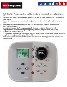 PROGRAMMATORE TORO TEMPUS TEMP-6 SEI STAZIONI