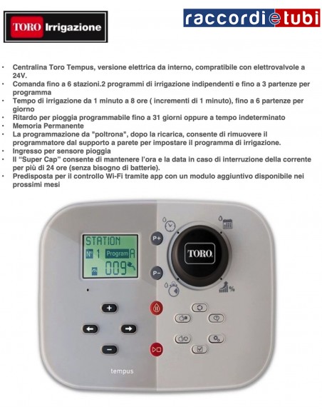PROGRAMMATORE TORO TEMPUS TEMP-6 SEI STAZIONI