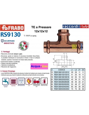 TE RAME A PRESSARE 12X12X12