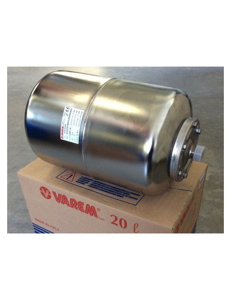 POLMONE IN ACCIAIO INOX VAREM DA LITRI 20 VERTICALE DIAMETRO 1"