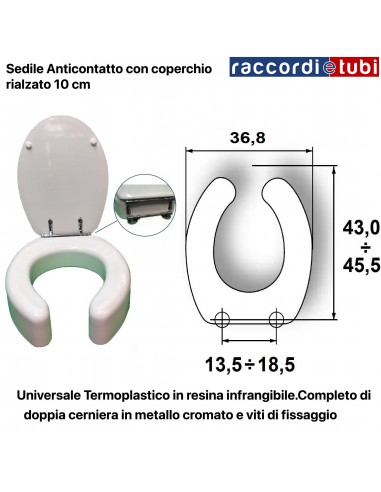 SEDILE ANTICONTATTO RIALZATO h.CM.10 CON COPERCHIO