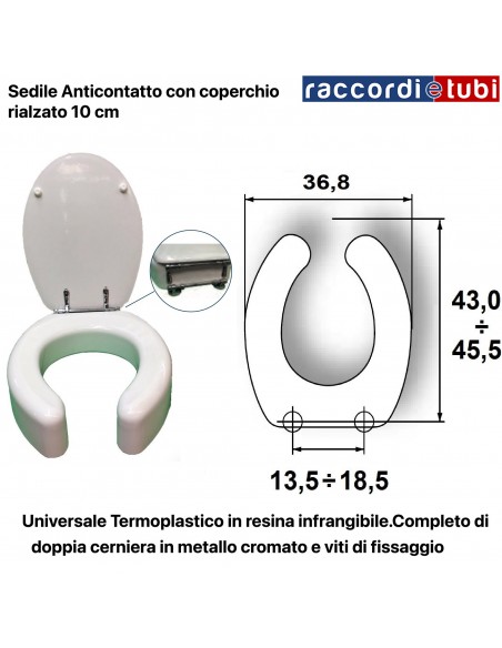 SEDILE ANTICONTATTO RIALZATO h.CM.10 CON COPERCHIO