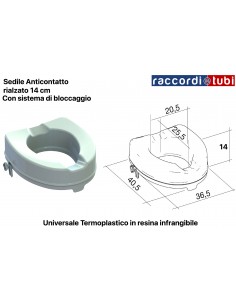 SEDILE ANTICONTATTO RIALZATO h.CM.10 CON COPERCHIO E...