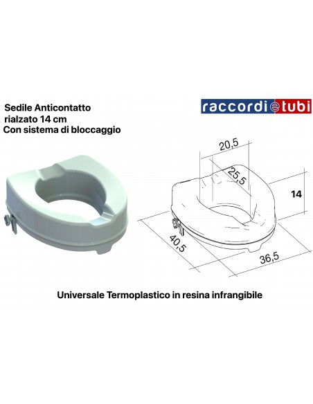 SEDILE ANTICONTATTO RIALZATO h.CM.10 CON COPERCHIO E BLOCCAGGIO