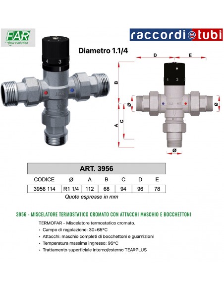 THERMOSTATISCHER MISCHER FAR 1.1/4 3956 114