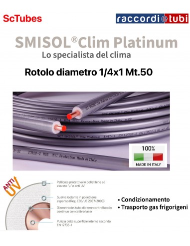 KUPFERROHR SMISOL CLIM PLATINUM 1/4X1 MT.50