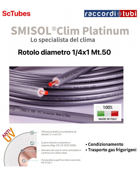 KUPFERROHR SMISOL CLIM PLATINUM 1/4X1 MT.50