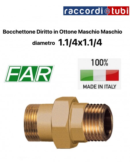 BOCCHETTONE OTTONE DIRITTO 1.1/4 MM FAR