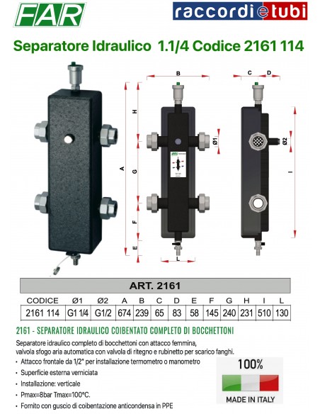 SEPARATORE IDRAULICO FAR 1.1/4 2161 114