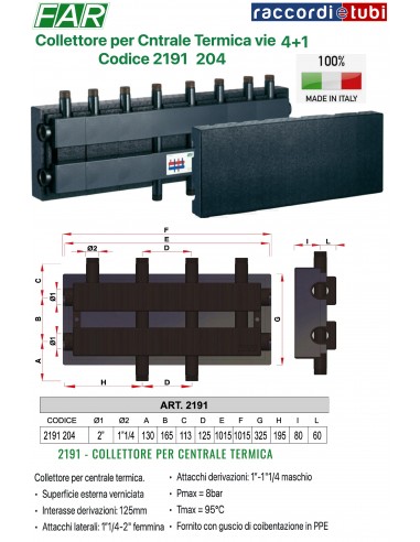 COLLETTORE FAR IN ACCIAIO 4 1 VIE 2"X1.1/4 2191...
