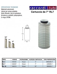 FILTERKARTUSCHE AUS POLYPROPYLEN-GEWEBE 7" MIT O-RING RL7...