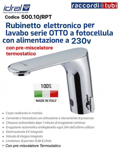 ELEKTRONISCHER WASSERHAHN IDRAL 500.10/RPT SERIE OTTO A 230V