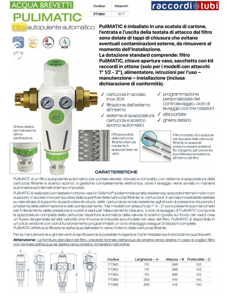 FILTRO AUTOPULENTE PULIMATIC 3/4 FT360