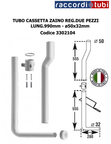 TUBO CASSETTA ZAINO REGOLABILE DUE PEZZI...