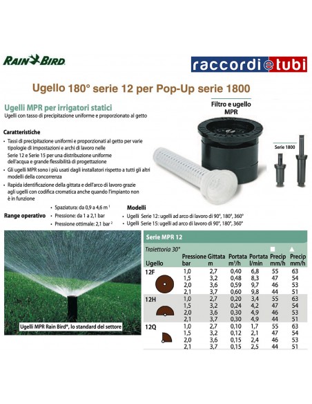 RAIN BIRD DÜSE 180° MPR SERIE 12