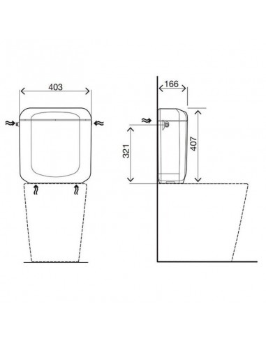 CASSETTA OLIVER ZAFFIRO PER WC MONOBLOCCO...