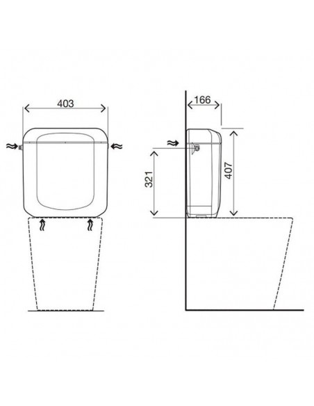 CASSETTA OLIVER ZAFFIRO PER WC MONOBLOCCO ATTACCO BASSO 425741