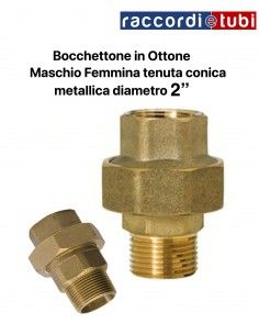 Messing-Doppelnippel Gerade MF Konisches Dichtungsprofil 2''