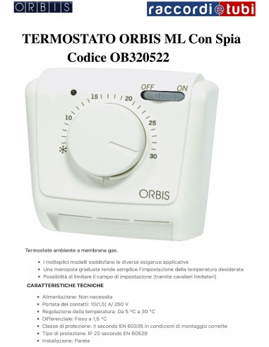 ORBIS ML THERMOSTAT MIT KONTROLLLEUCHTE OB320522