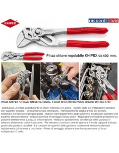 CHIAVE REGOLABILE PER DADI CROMATI KNIPEX 400