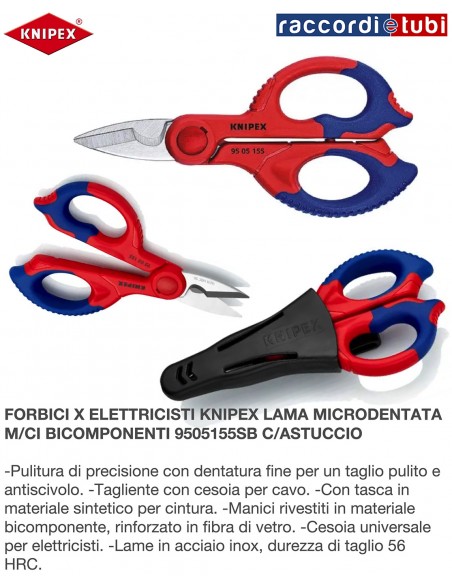 FORBICE KNIPEX LAMA MICRODENTATA 155x130x 32mm. 95 05 155