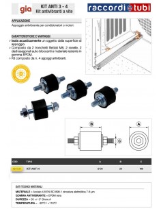 ANTIVIBRANTE GIA KIT 4 PEZZI  30/20MM M8 ART.161731