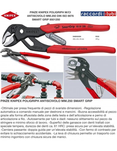 PINZA COBRA KNIPEX SMART GRIP 250x53 x16 mm