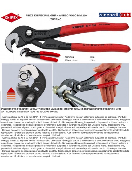 TUCANO ZANGE KNIPEX 250 x 48 x 13 mm