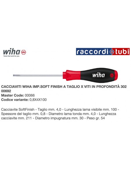 WIHA SCHRAUBENZIEHER SCHLITZ 4X100