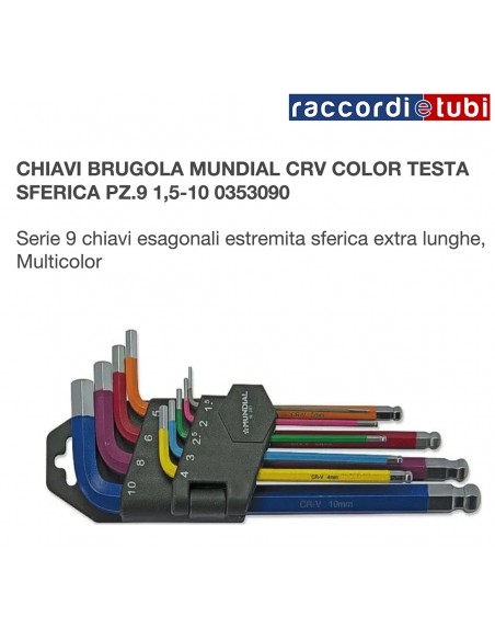 SET BUNTERSCHLÜSSEL LANG 9 Stk KUGELKOPF