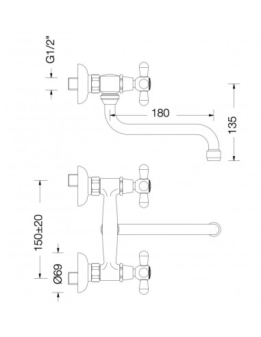 MISCELATORE  LAVELLO A PARETE CON VITONE...
