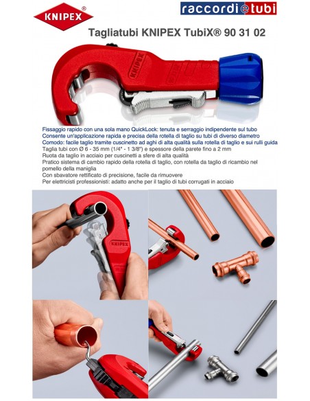 KNIPEX ROHRABISCHER VON DIAM. 6 bis 35 mm TUBIX 90 31 02