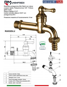 WASSERHAHN 'Mini RETRO' GLÄNZEND 1/2 ART.2A