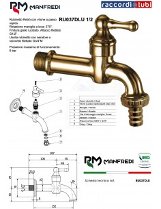 RÜCKWÄRTSARMATUR 'RETRO' GLÄNZEND 1/2 ART.1A