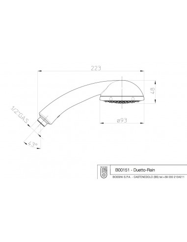 BOSSINI DUETTO-RAIN DUSCHSCHALE 3 STRAHLARTEN