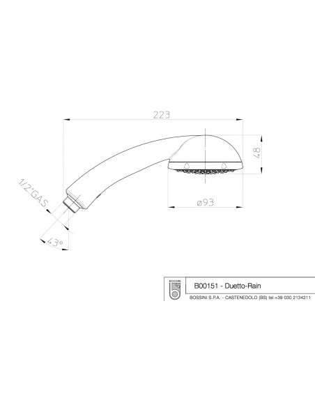 BOSSINI DUETTO-RAIN DUSCHSCHALE 3 STRAHLARTEN