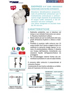 DOSATORE A POLIFOSFATO MANTA EASYPHOS 3/4