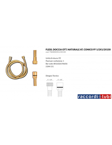 FLEX DOCCIA OTTONE NATURALE CONICO...