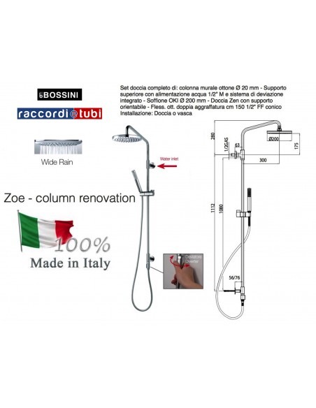 BOSSINI ASTA COMPLETA PRESA ACQUA L02351