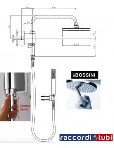 BOSSINI BRACCIO SOFFIONE DEVIAT H73405C